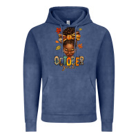 Vintage Denim october girl afro woman fall Vintage Hoodie - texasbilliewilder