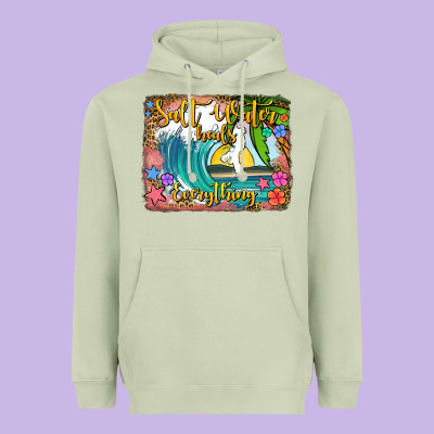 Salt Water Heals Everything Heavyweight Hoodie Designed By Jasminsmagicworld