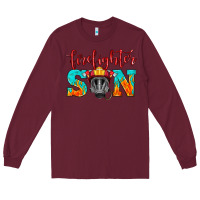 Burgundy firefighter son boy Long Sleeve Tee - HRA Design Shop