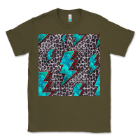 Army Green turquoise lightning bolt seamless pattern Classic Tee - HRA Design Shop