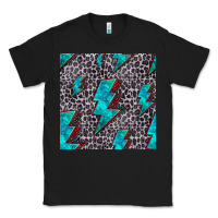 Black turquoise lightning bolt seamless pattern Classic Tee - HRA Design Shop