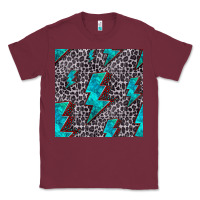 Burgundy turquoise lightning bolt seamless pattern Classic Tee - HRA Design Shop