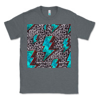 Charcoal Heather turquoise lightning bolt seamless pattern Classic Tee - HRA Design Shop