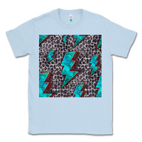 Dusty Blue turquoise lightning bolt seamless pattern Classic Tee - HRA Design Shop