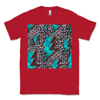 Red turquoise lightning bolt seamless pattern Classic Tee - HRA Design Shop