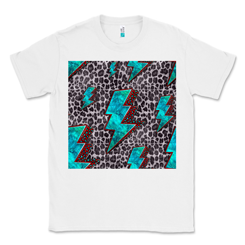 Turquoise Lightning Bolt Seamless Pattern Classic Tee by HRA Design Shop | Teevron