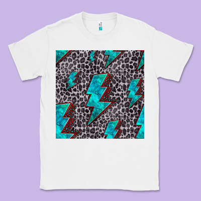 Turquoise Lightning Bolt Seamless Pattern Classic Tee Designed By Hra Design Shop