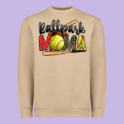 Ballpark Mama Softball Heavyweight Sweatshirt Designed By Zillion Design Studio