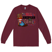 Burgundy all american girl Long Sleeve Tee - RacoonDesign
