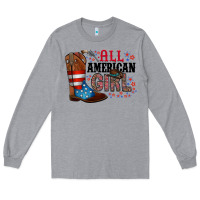 Heather Grey all american girl Long Sleeve Tee - RacoonDesign