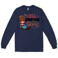 Navy all american girl Long Sleeve Tee - RacoonDesign