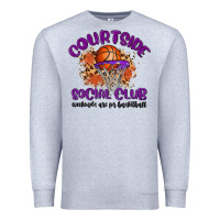 Heather Grey courtside social club Premium Sweatshirt - MaliasSmallBusiness