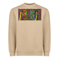 Mardi Gras Brushstrokes Crawfish Fleur De Lis Heavyweight Sweatshirt | Teevron