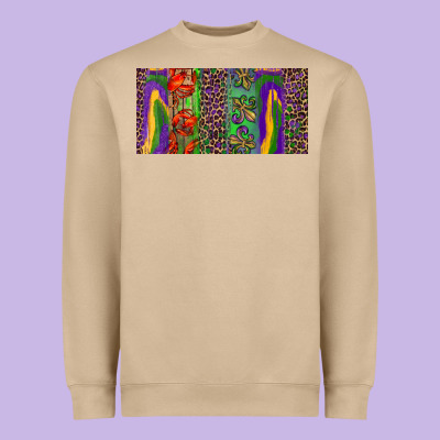 Heavyweight Sweatshirt Mardi gras brushstrokes crawfish fleur de lis