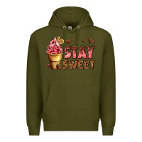Army Green stay sweet Premium Hoodie - AdoDesignShop