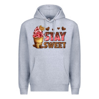 Heather Grey stay sweet Premium Hoodie - AdoDesignShop