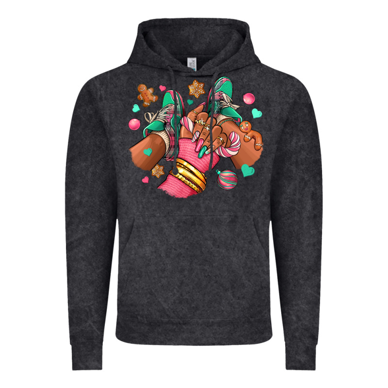 Pink Christmas Black Girl Sneakers Vintage Hoodie by RanaPortraitStore | Teevron