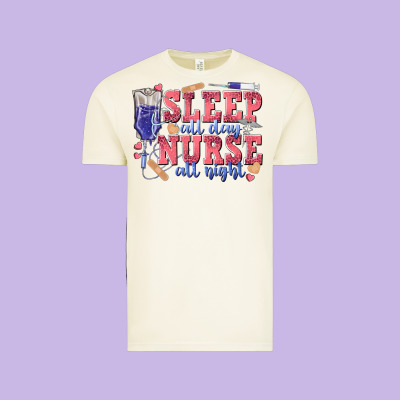 Sleep All Day Nurse All Night Vintage Tee Designed By Texasbilliewilder