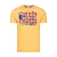 Vintage Mustard sleep all day nurse all night Vintage Tee - texasbilliewilder