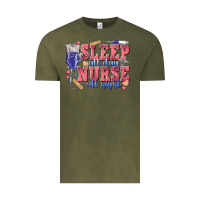 Vintage Olive sleep all day nurse all night Vintage Tee - texasbilliewilder