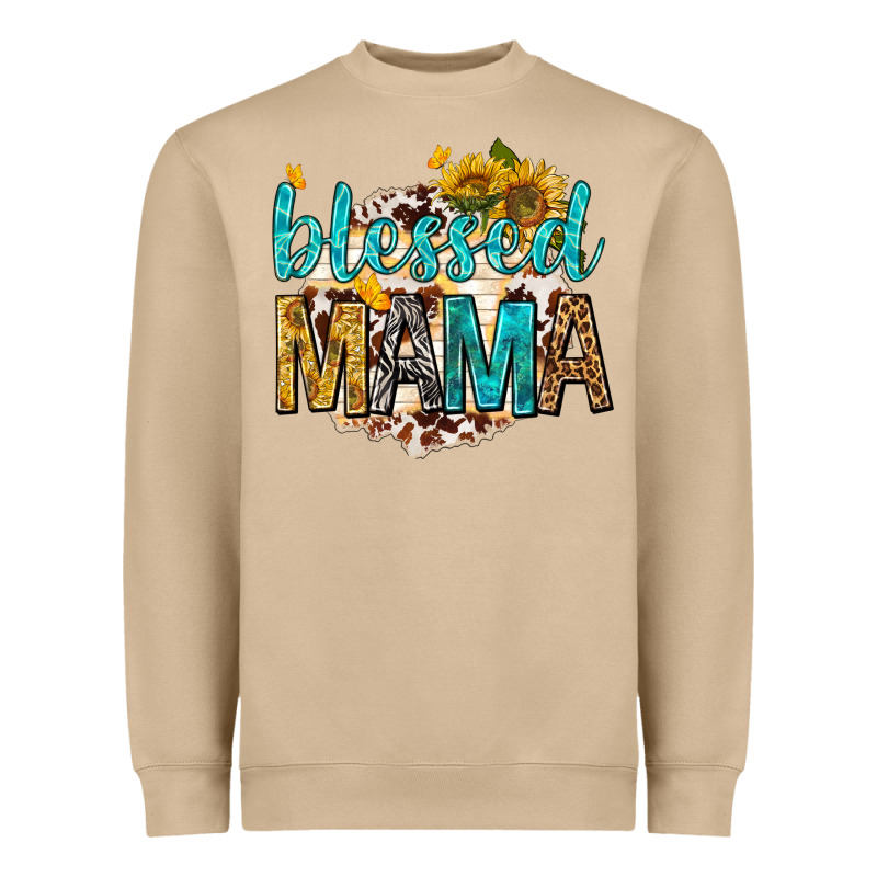 Blessed Mama With Sunflowers Heavyweight Sweatshirt by texasbilliewilder | Teevron