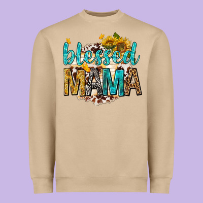 Heavyweight Sweatshirt blessed mama with sunflowers