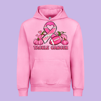 Tackle Cancer Pumpkins Football And Ribbon Breast Cancer Awareness Urban Hoodie Designed By Jasminsmagicworld