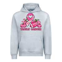 Heather Grey tackle cancer pumpkins football and ribbon breast cancer awareness Urban Hoodie - Jasminsmagicworld
