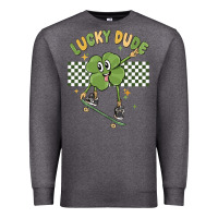 Charcoal Heather lucky dude Premium Sweatshirt - MaliasSmallBusiness