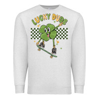 Oatmeal Heather lucky dude Premium Sweatshirt - MaliasSmallBusiness
