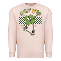Pale Pink lucky dude Premium Sweatshirt - MaliasSmallBusiness