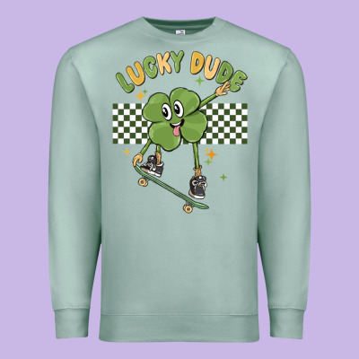 Lucky Dude Premium Sweatshirt Designed By Maliassmallbusiness