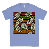 Colony Blue african mask seamless pattern Classic Tee - BundleAndBundleShop