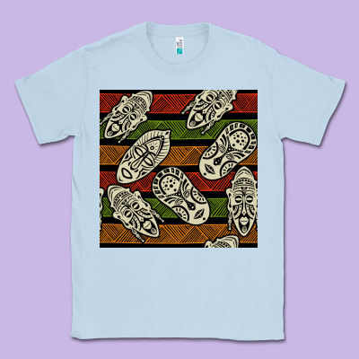 African Mask Seamless Pattern Classic Tee Designed By Bundleandbundleshop