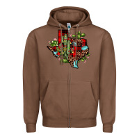 Chestnut cactus christmas texas map Zipper Hoodie - JahusDesignShop
