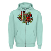 Seafoam cactus christmas texas map Zipper Hoodie - JahusDesignShop