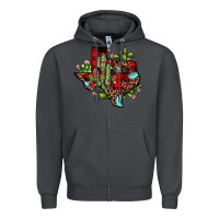 Smoke cactus christmas texas map Zipper Hoodie - JahusDesignShop