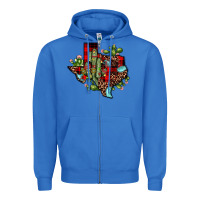 True Royal cactus christmas texas map Zipper Hoodie - JahusDesignShop