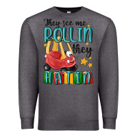 Charcoal Heather they see me rollin' they hatin' Premium Sweatshirt - MaliasSmallBusiness