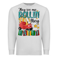 Dove Grey they see me rollin' they hatin' Premium Sweatshirt - MaliasSmallBusiness