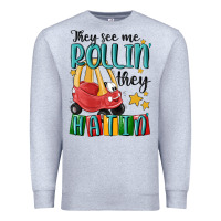 Heather Grey they see me rollin' they hatin' Premium Sweatshirt - MaliasSmallBusiness