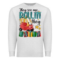 Oatmeal Heather they see me rollin' they hatin' Premium Sweatshirt - MaliasSmallBusiness