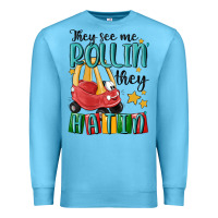 Ocean Blue they see me rollin' they hatin' Premium Sweatshirt - MaliasSmallBusiness