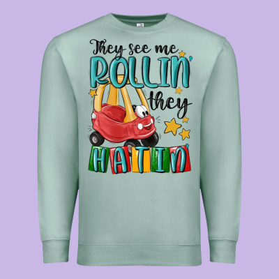 They See Me Rollin' They Hatin' Premium Sweatshirt Designed By Maliassmallbusiness