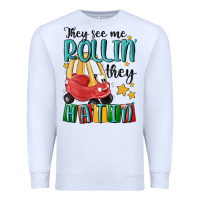 White they see me rollin' they hatin' Premium Sweatshirt - MaliasSmallBusiness
