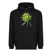 Black sun fill green green sunflower Heavyweight Hoodie - LillyAllenDesigns