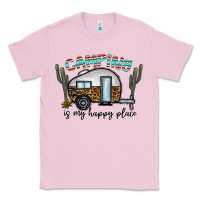 Bubblegum Pink camping is my happy place Classic Tee - CowhideDigitalArt