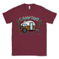 Burgundy camping is my happy place Classic Tee - CowhideDigitalArt