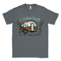 Charcoal Heather camping is my happy place Classic Tee - CowhideDigitalArt