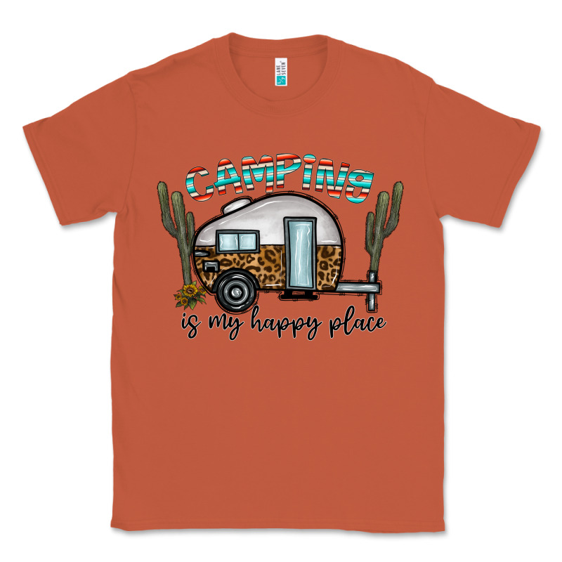 Camping Is My Happy Place Classic Tee by CowhideDigitalArt | Teevron